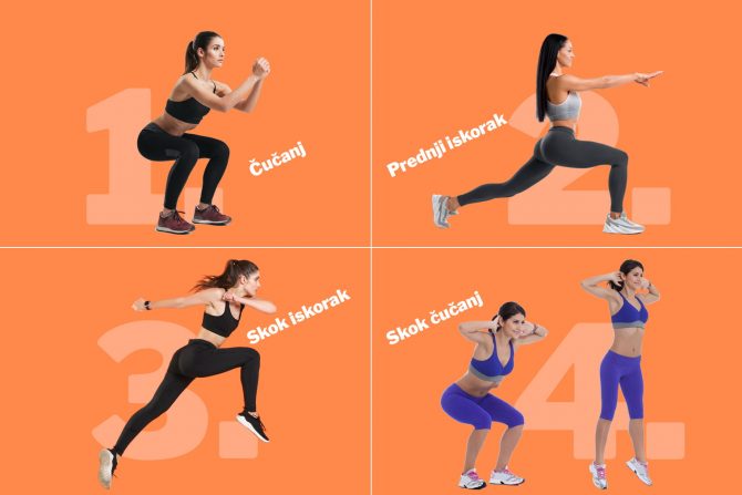 4 vežbe za noge- vežbe za gluteus- jačanje nogu